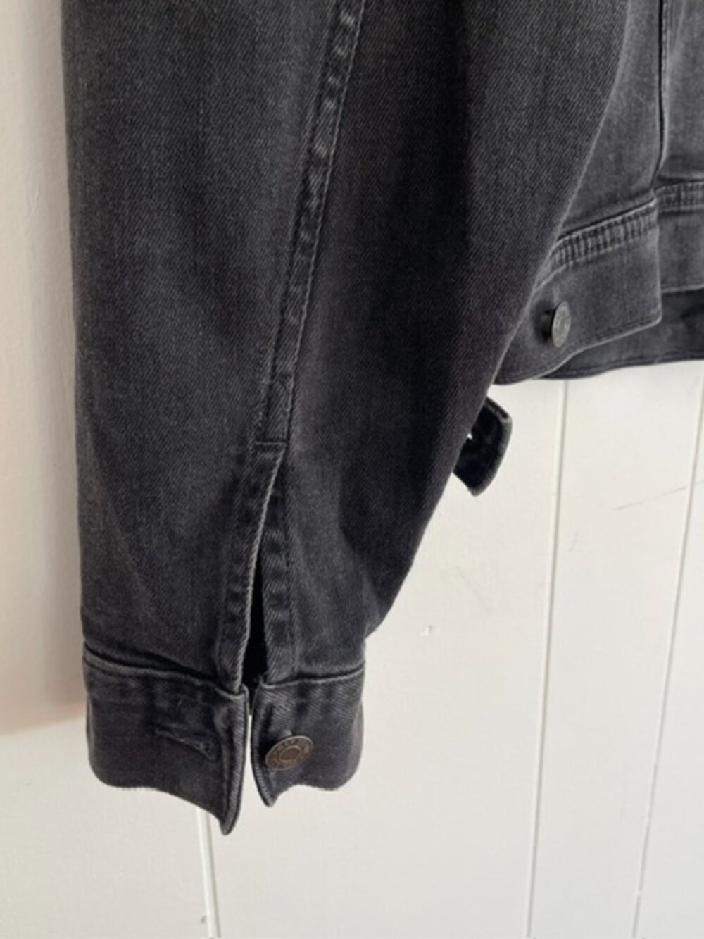 Gap Puff Sleeve Black Stretch Denim Jacket XXL - Picture 7 of 7